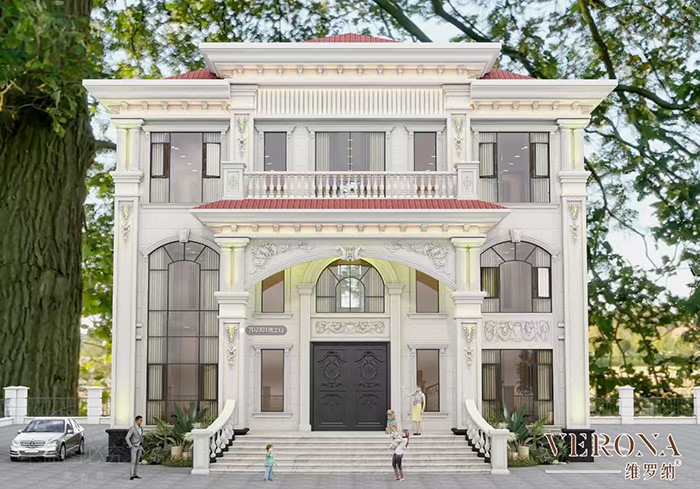 别墅外墙性价比装修,仿石漆封神